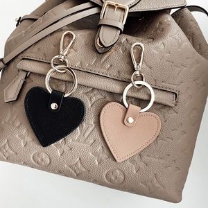 Saffiano Leather Heart Keyring for Bags and Purses